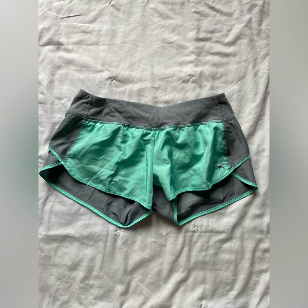 PINK teal low-rise running shorts